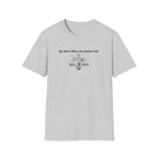Light gray Comfort Colors cotton t-shirt with "My Other Office Has Better Fish" text, boat, and fishing hook graphic.