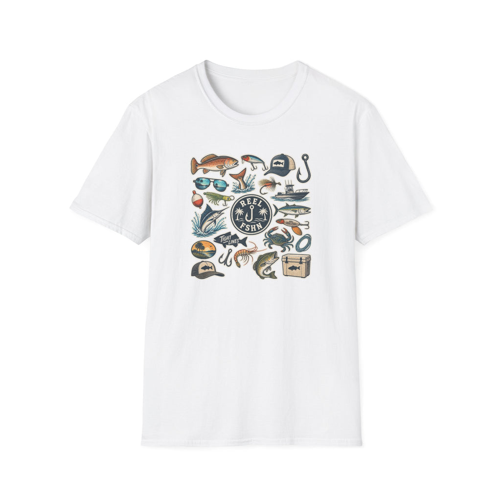 Tackle Box Sticker Sheet T-Shirt