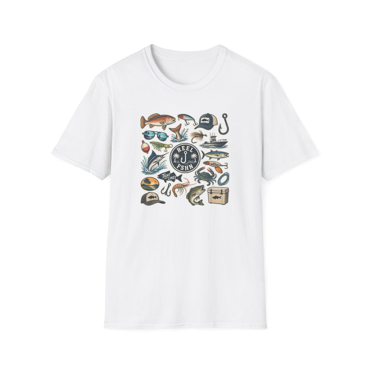 Tackle Box Sticker Sheet T-Shirt