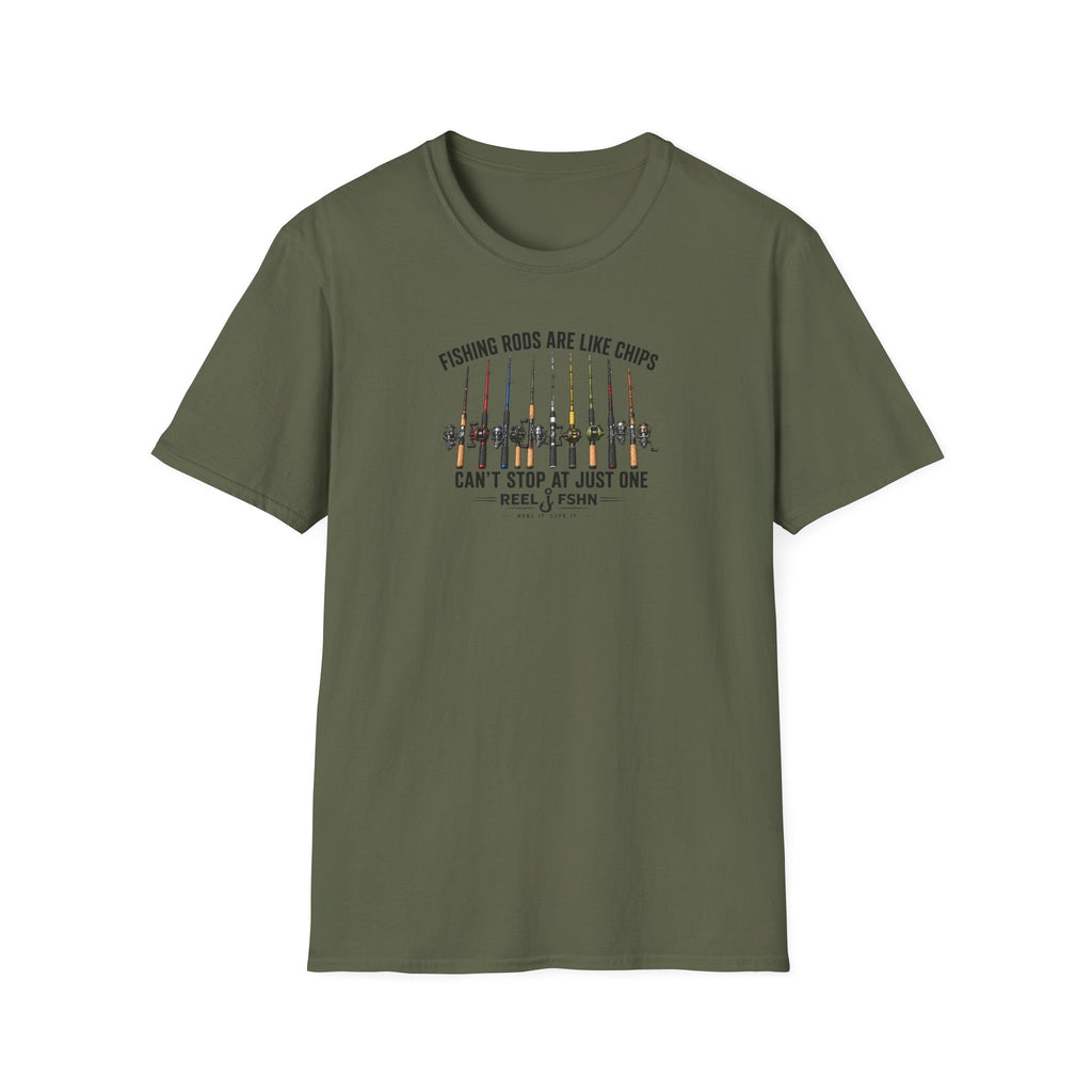 Fishing Rods Are Like Chips Can't Stop At One T-Shirt