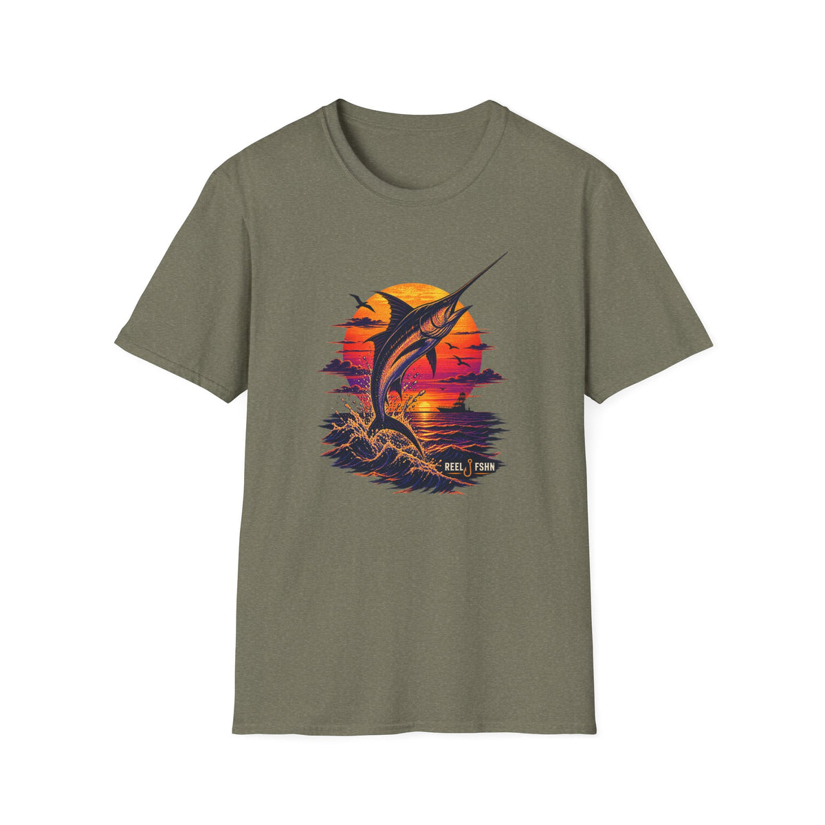 Marlin Sunset Silhouette  T-Shirt