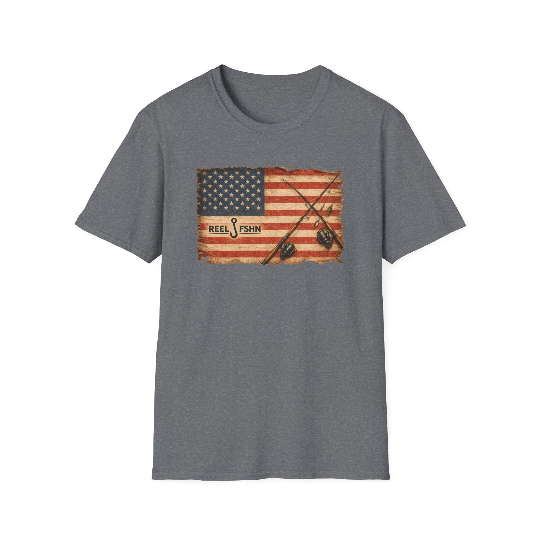 American Flag With Two Rods T-Shirt
