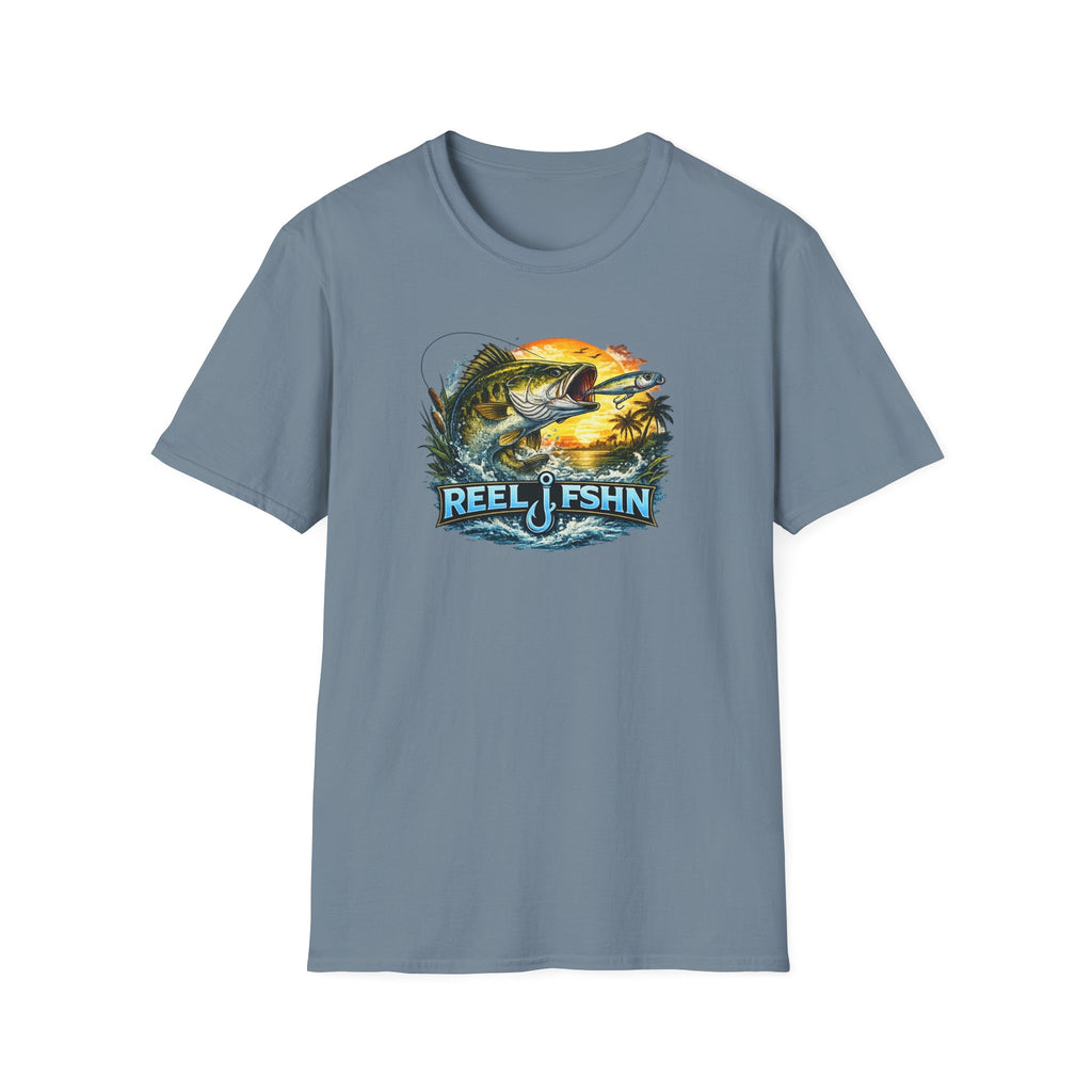 Bass with REEL FSHN Logo T-Shirt