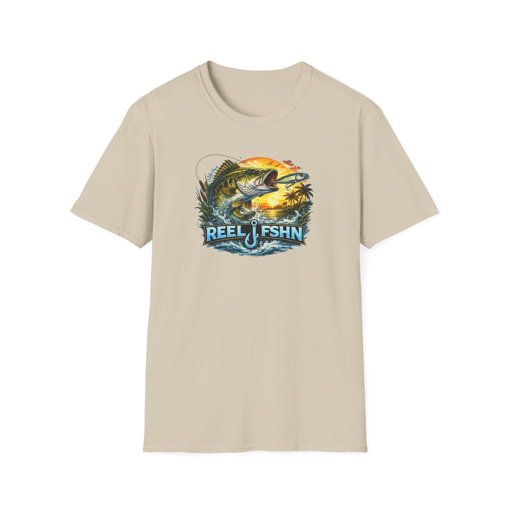 Bass with REEL FSHN Logo T-Shirt