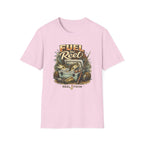 Light pink unisex Comfort Colors t-shirt with "Fuel the Reel" fishing graphic.