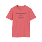 Comfort Colors coral t-shirt with "My Other Office Has Better Fish" text and fishing boat graphic.
