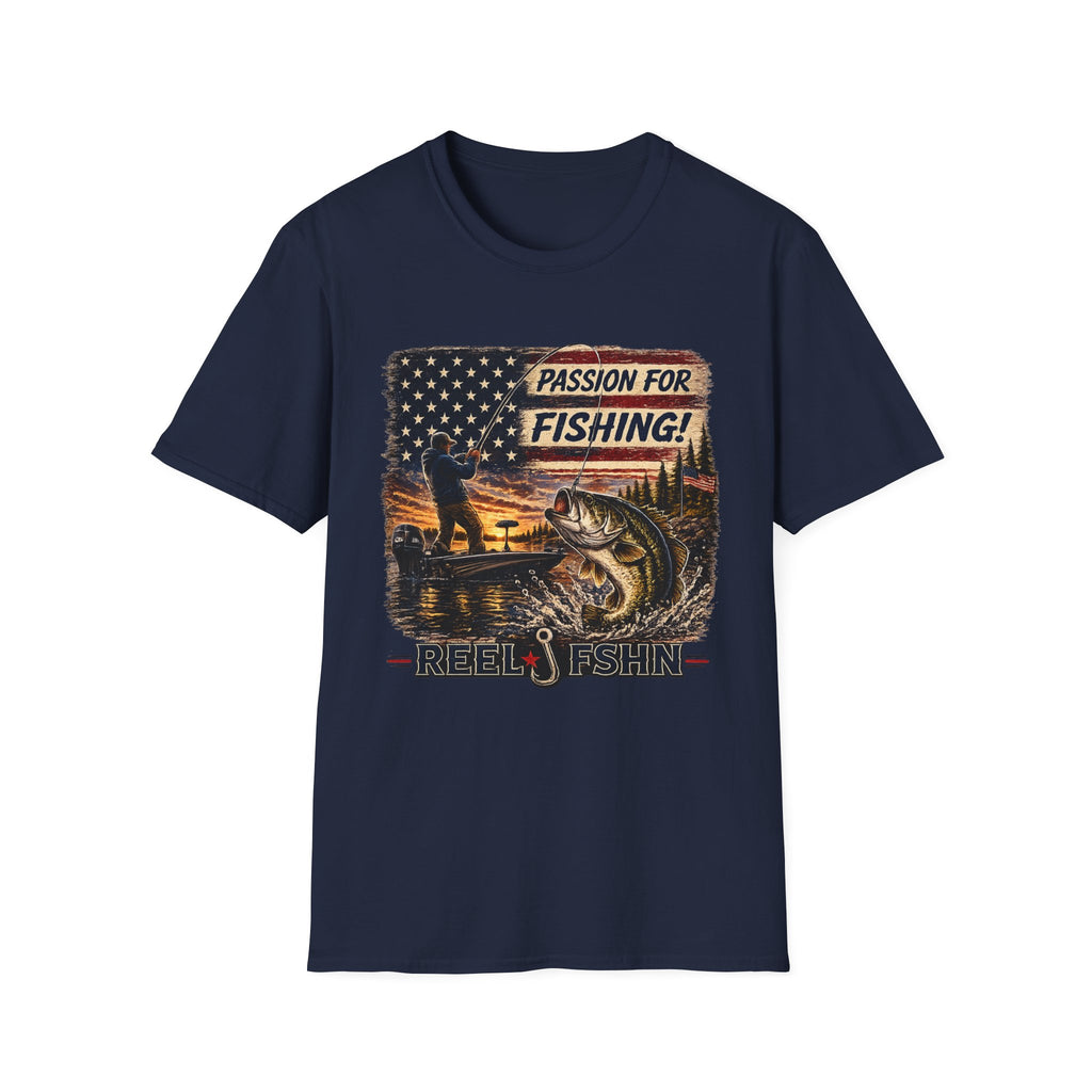 Passion For Fishing Colored Print T-Shirt