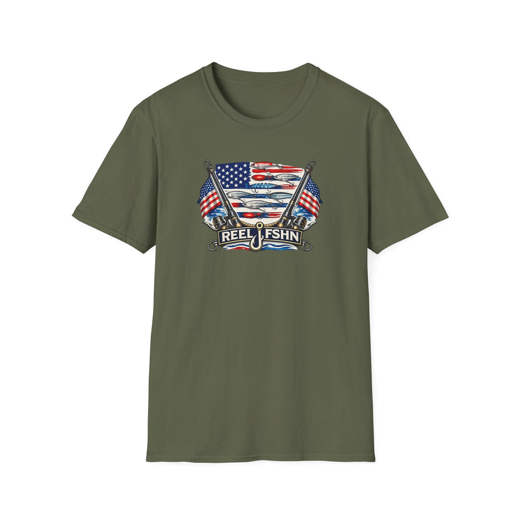 American Flag with Two Rods T-Shirt