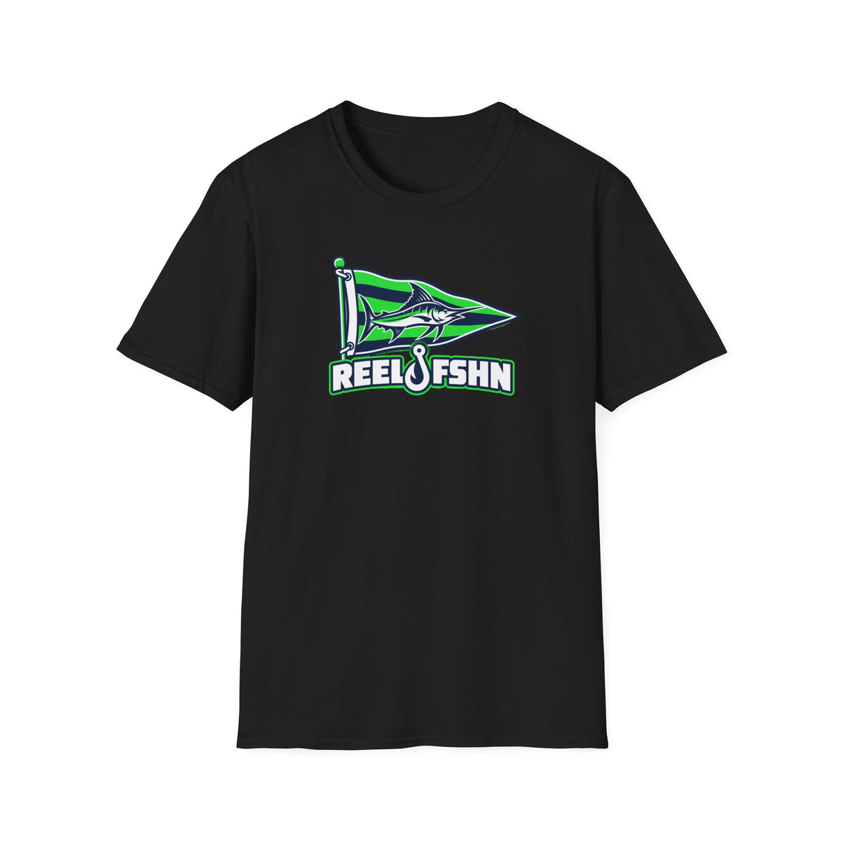 Green Marlin Pennant Flag T-Shirt