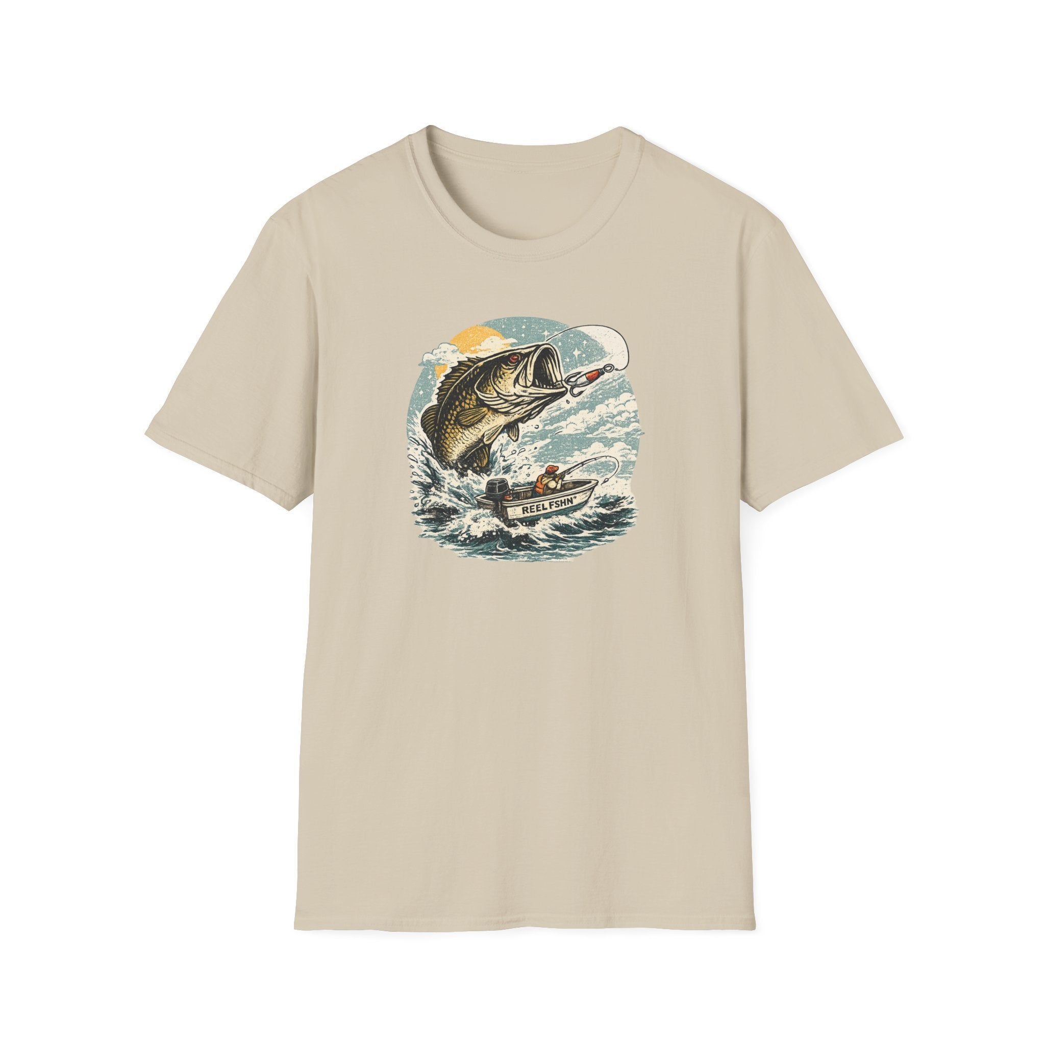 Bass Graphic with Boat T-Shirt