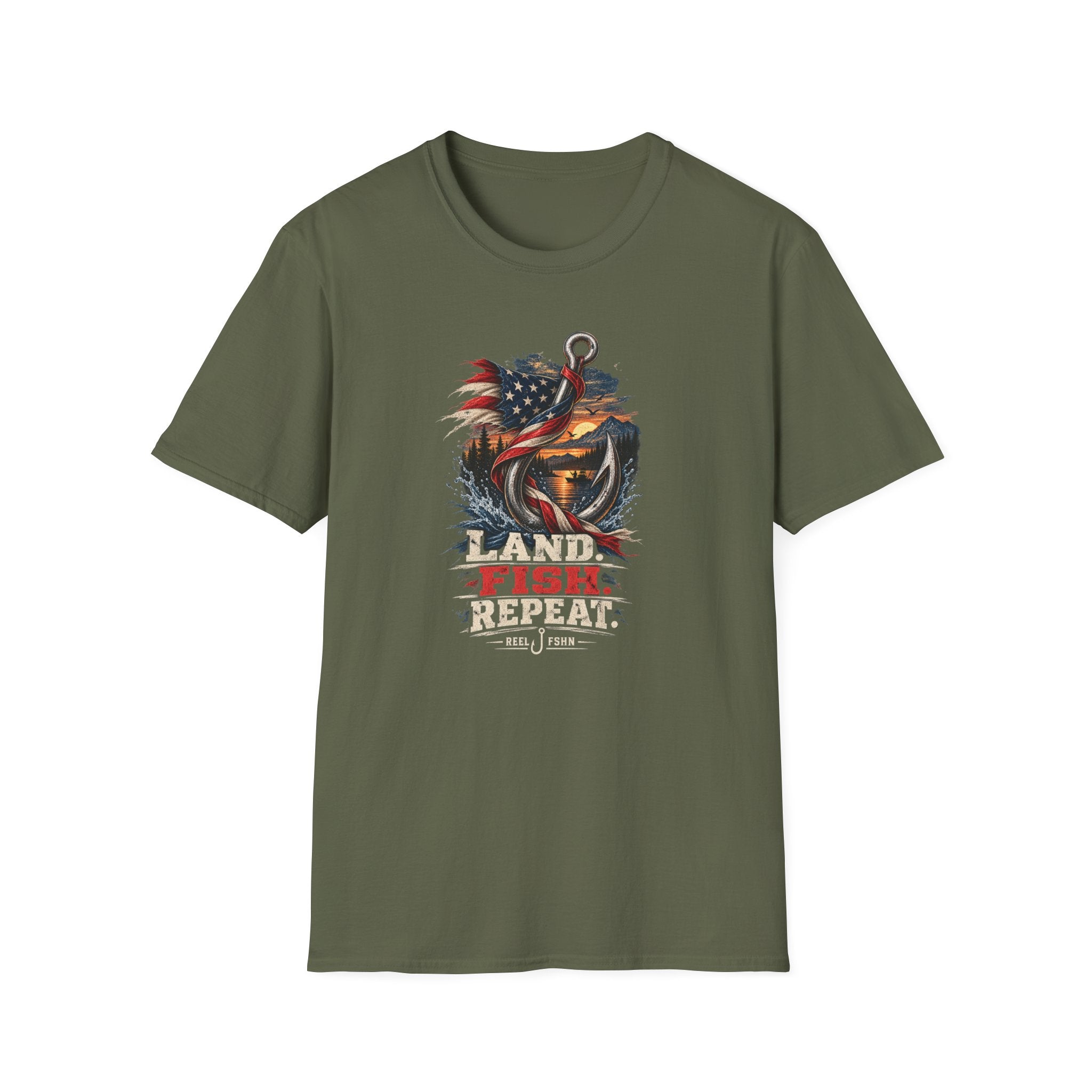 Land. Fish. Repeat. T-Shirt