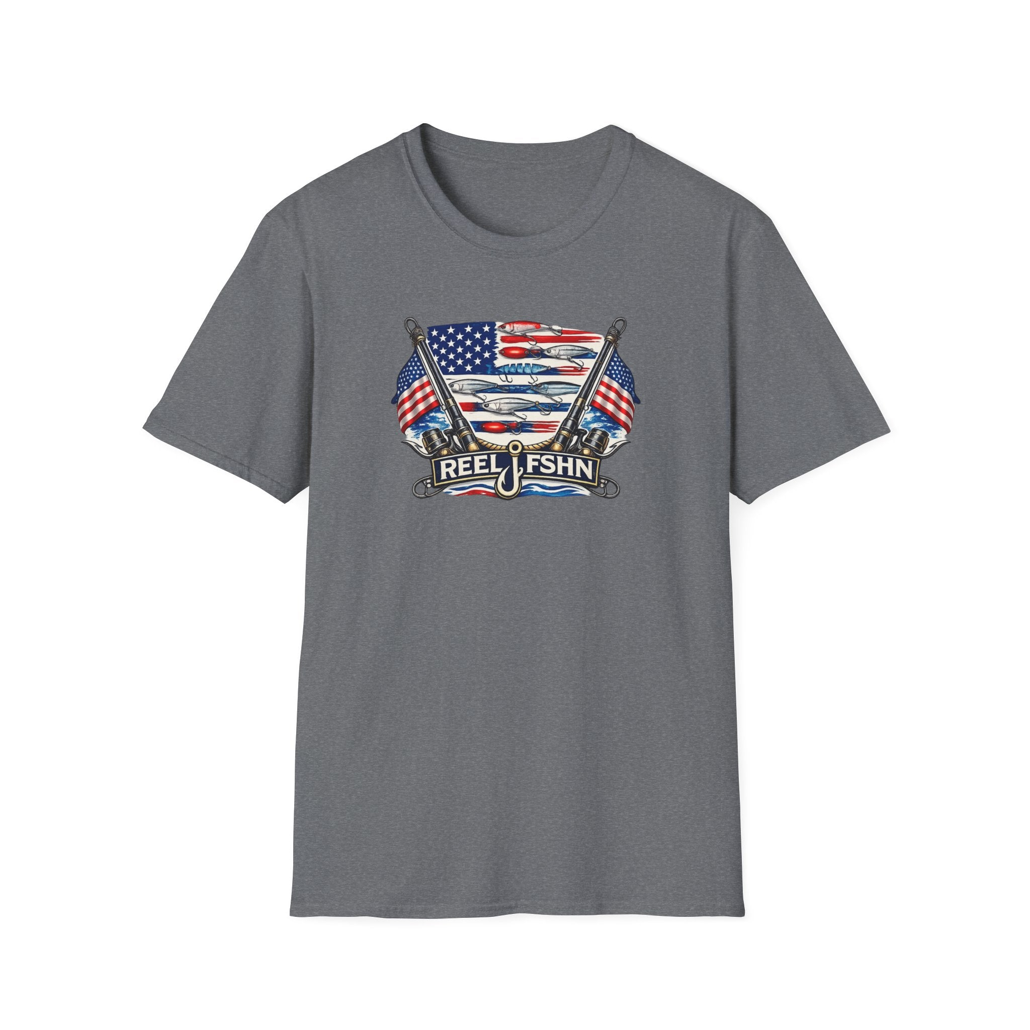 American Flag with Two Rods T-Shirt