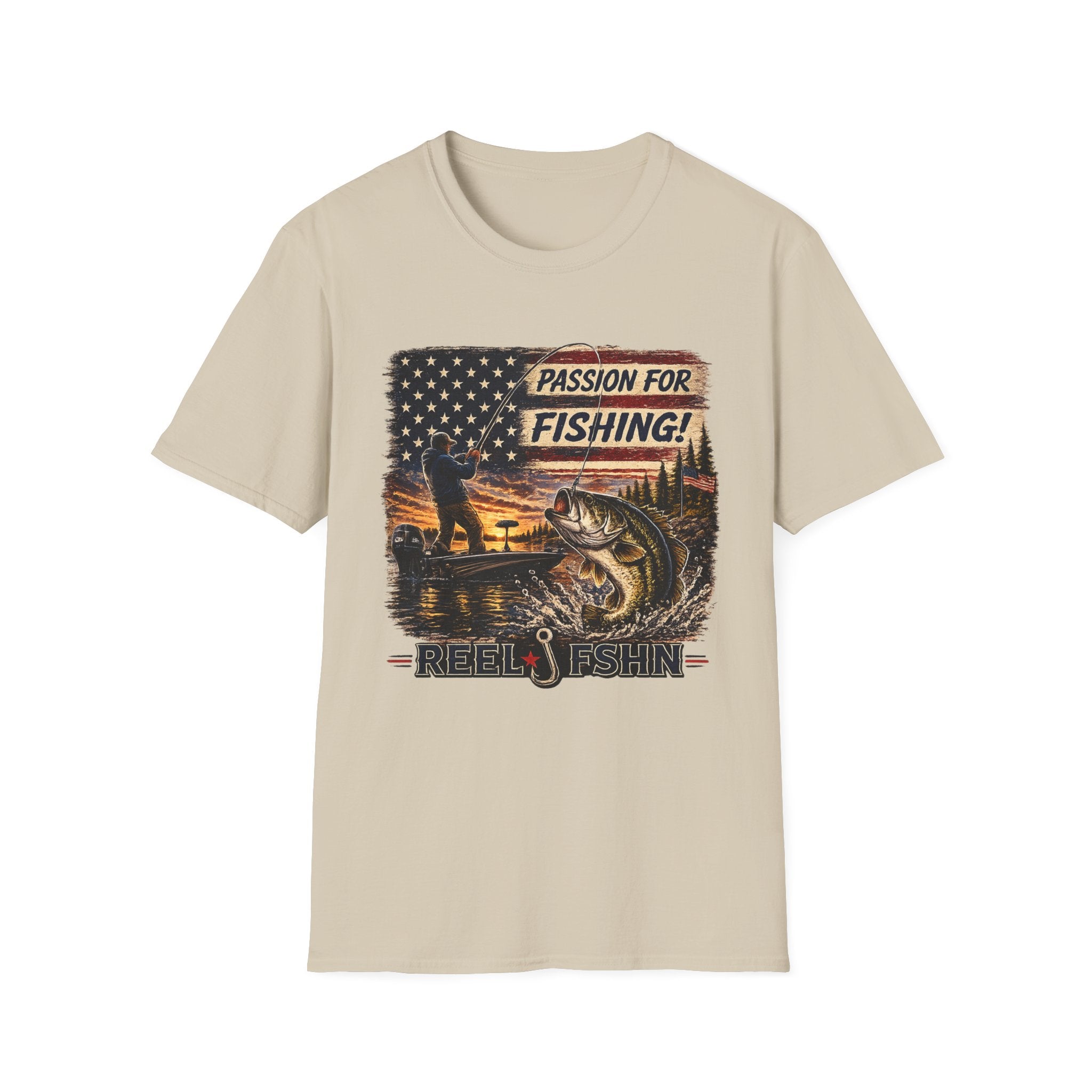 Passion For Fishing Colored Print T-Shirt