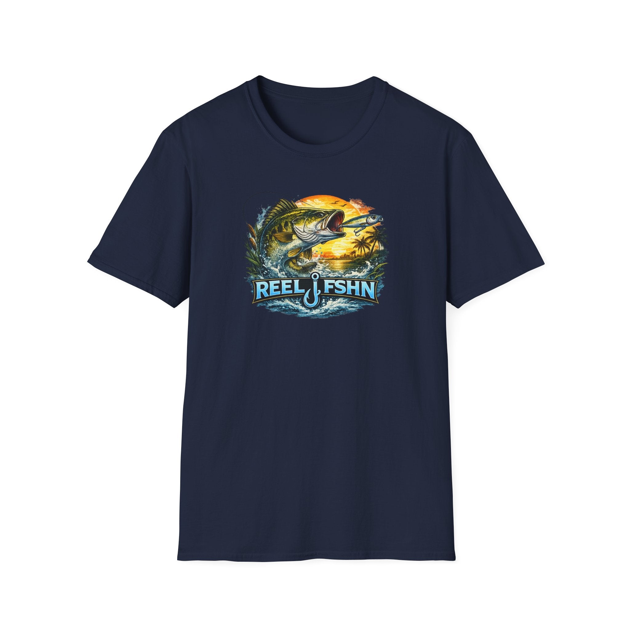 Bass with REEL FSHN Logo T-Shirt