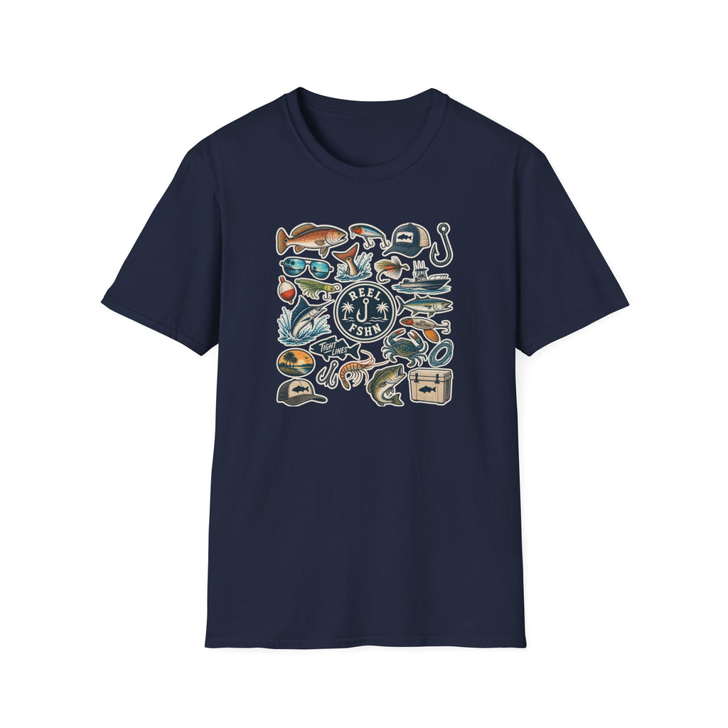 Tackle Box Sticker Sheet T-Shirt