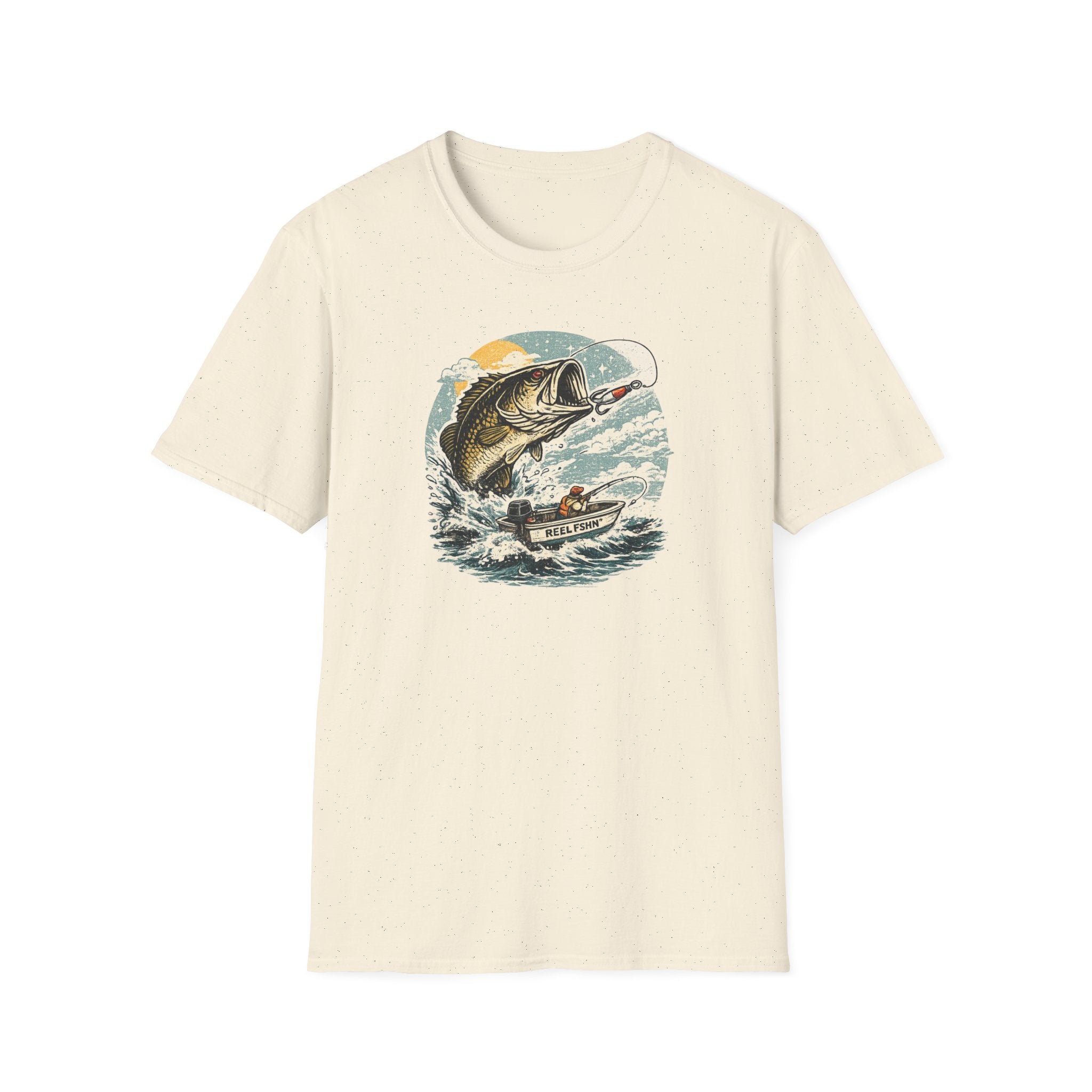 Bass Graphic with Boat T-Shirt