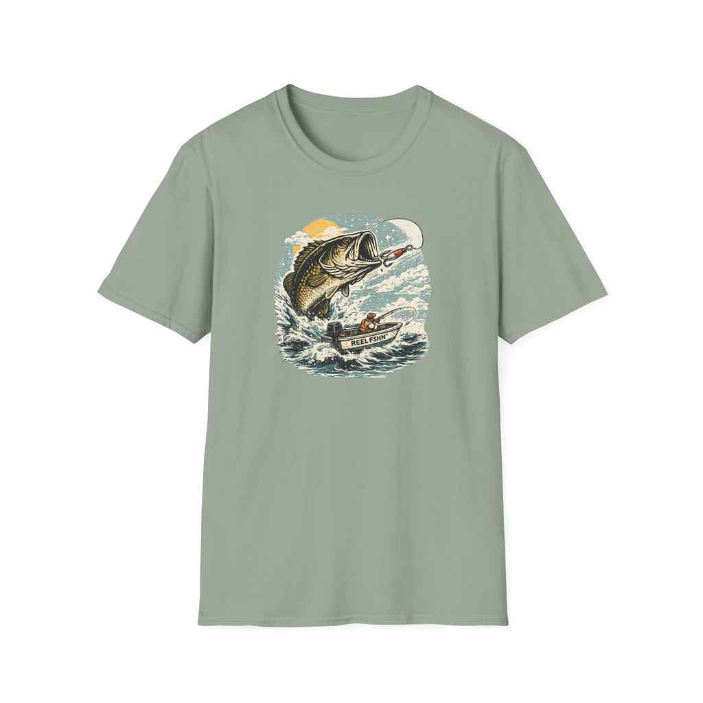 Bass Graphic with Boat T-Shirt