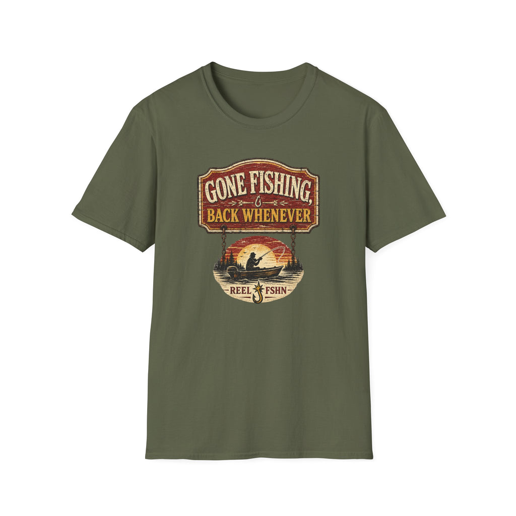 Gone Fishing Back Whenever T-Shirt
