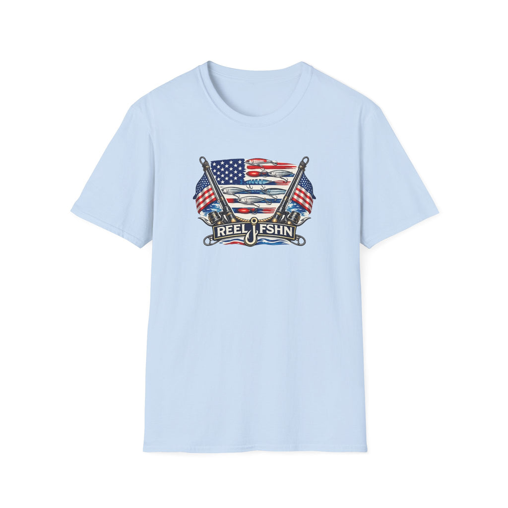 American Flag with Two Rods T-Shirt
