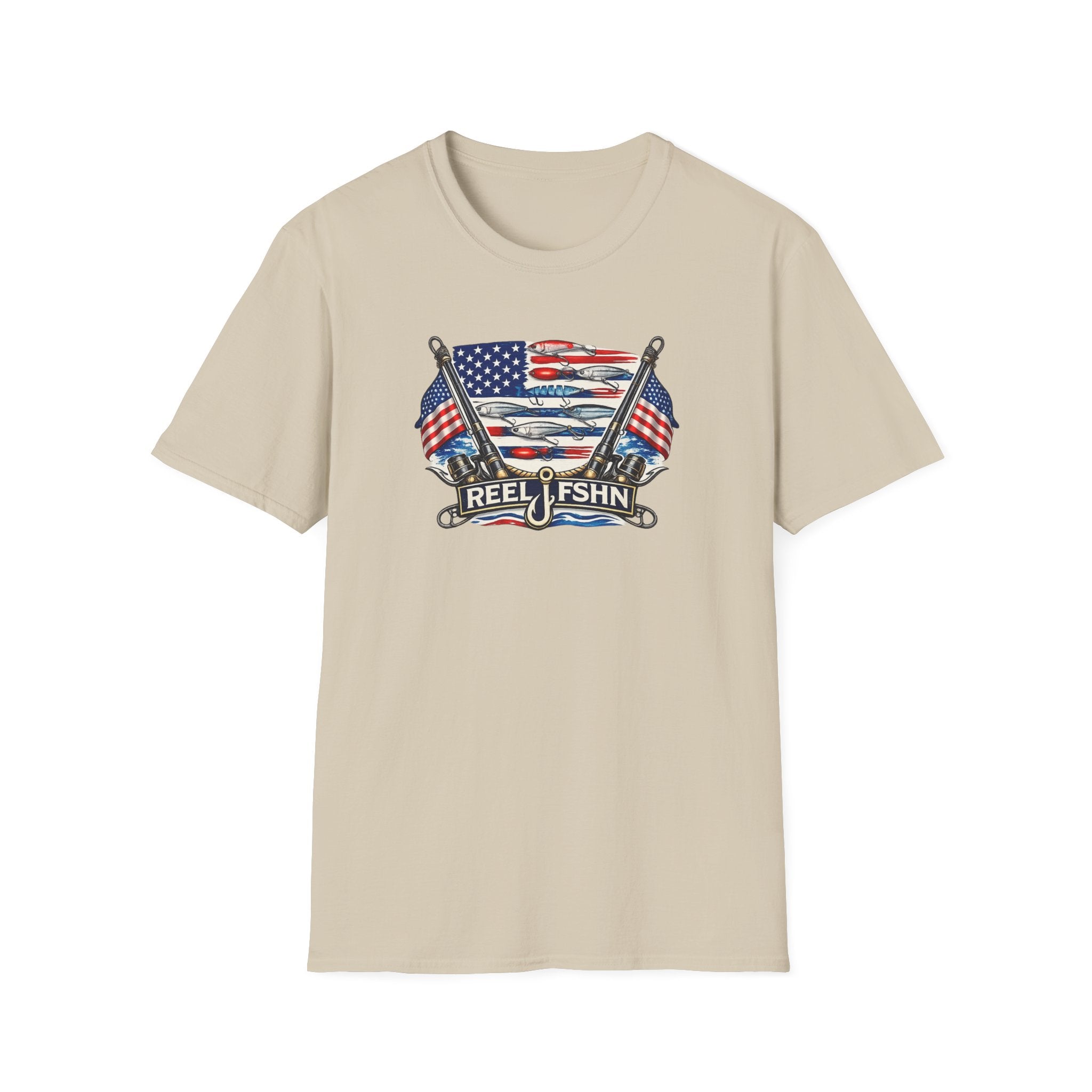 American Flag with Two Rods T-Shirt