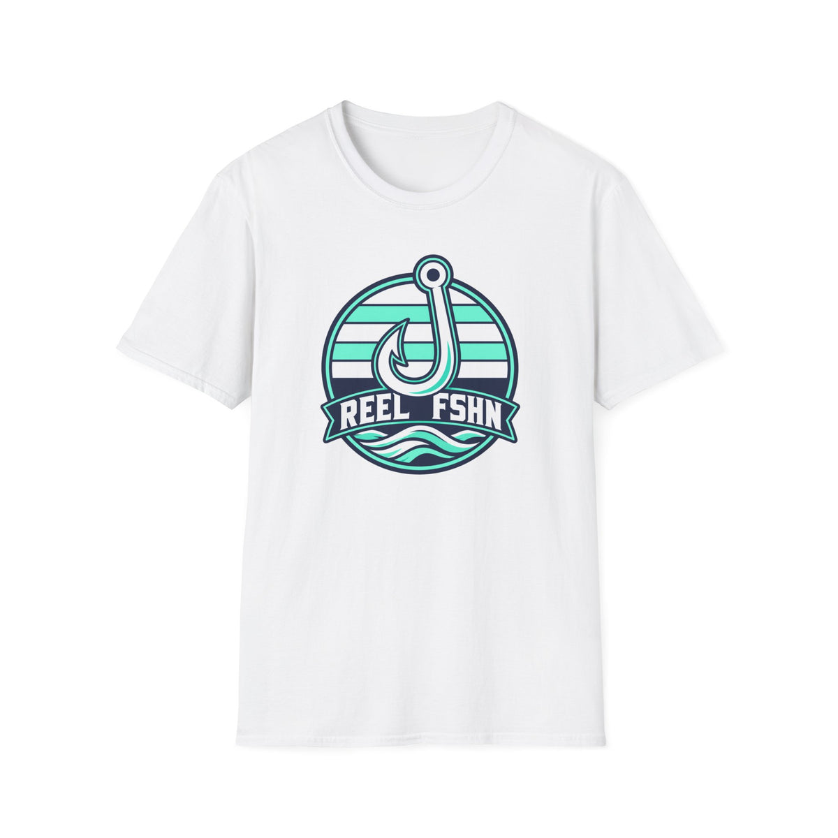 White & Seafoam Hook T-Shirt