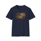 American Flag With Bass and Marlin T-Shirt