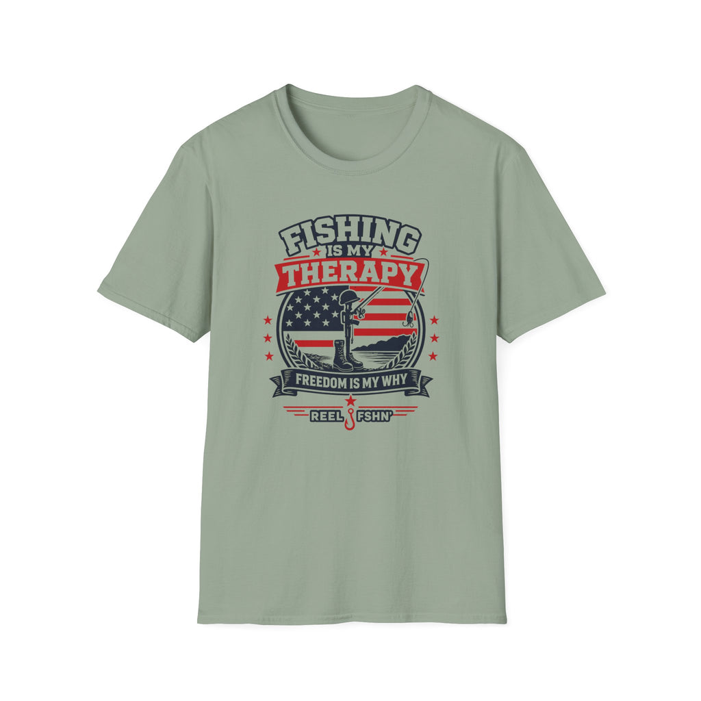 Fishing Is My Therapy Freedom Is My Why T-Shirt