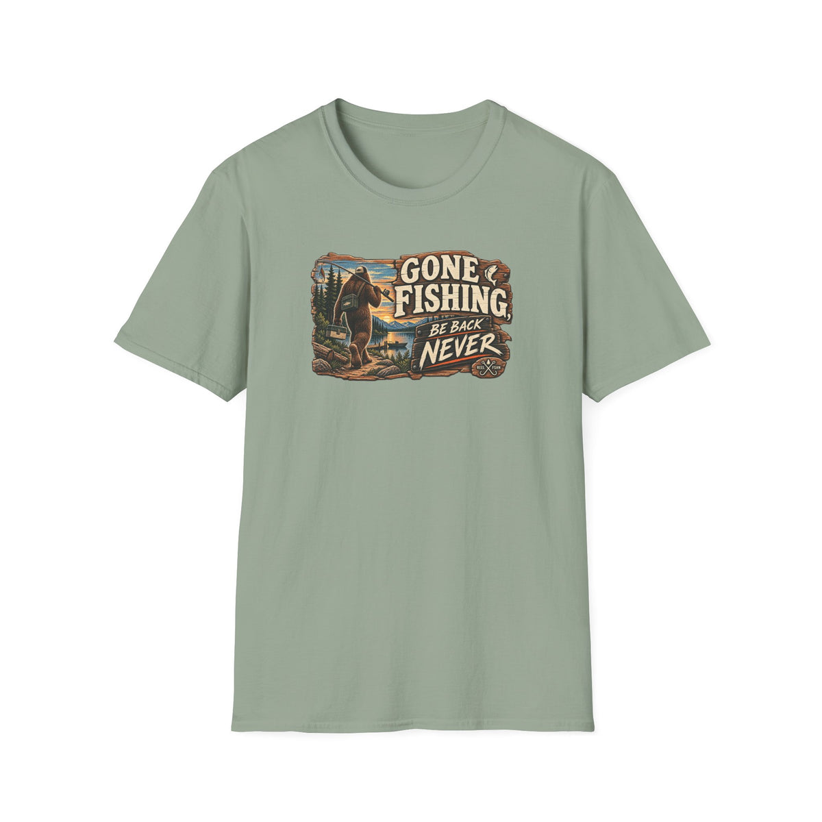 Gone Fishing. Be Back Never. T-Shirt