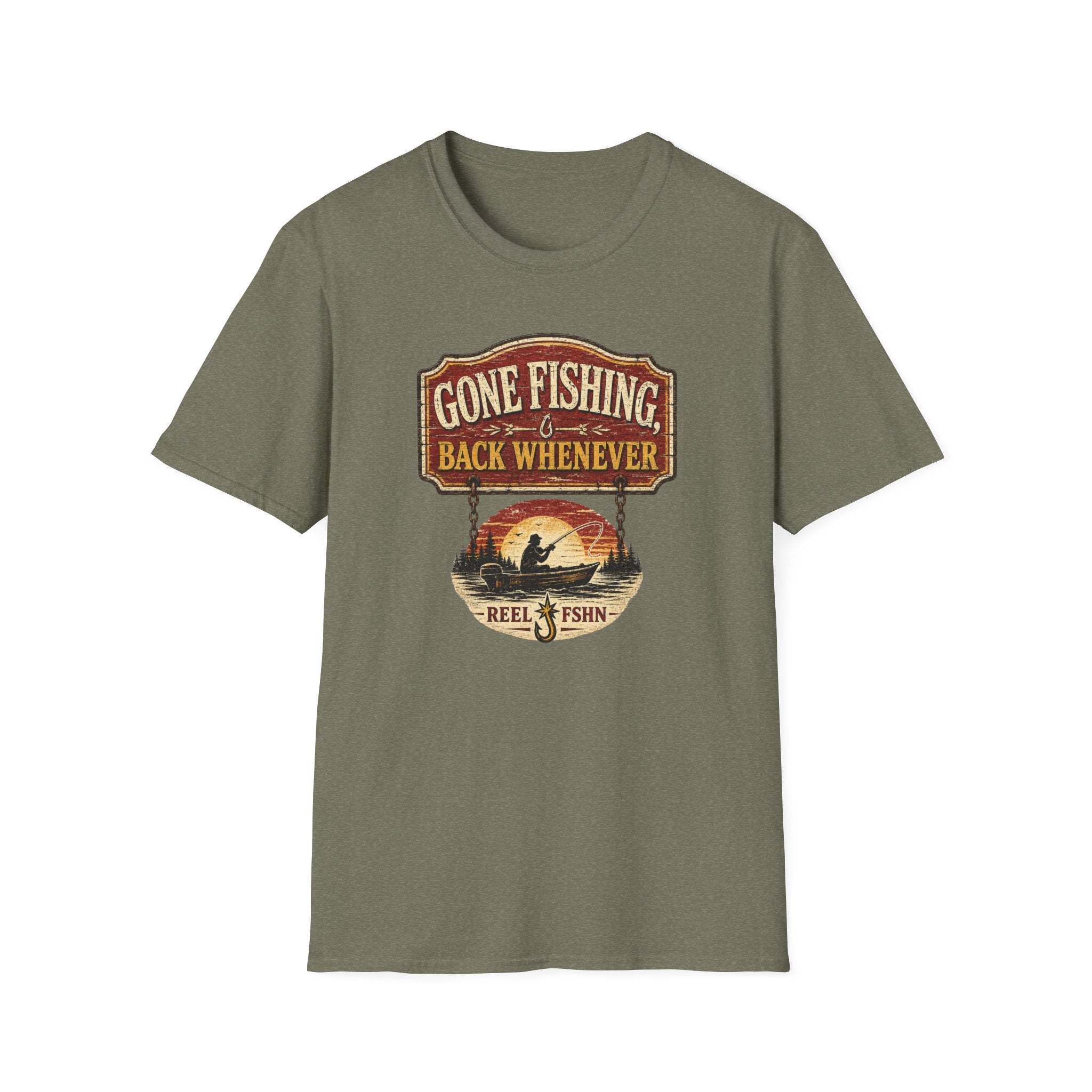 Gone Fishing Back Whenever T-Shirt
