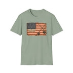 American Flag With Two Rods T-Shirt