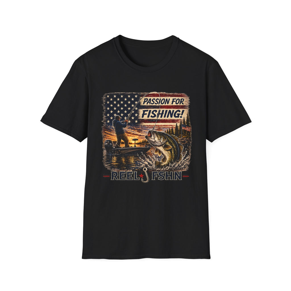 Passion For Fishing Colored Print T-Shirt