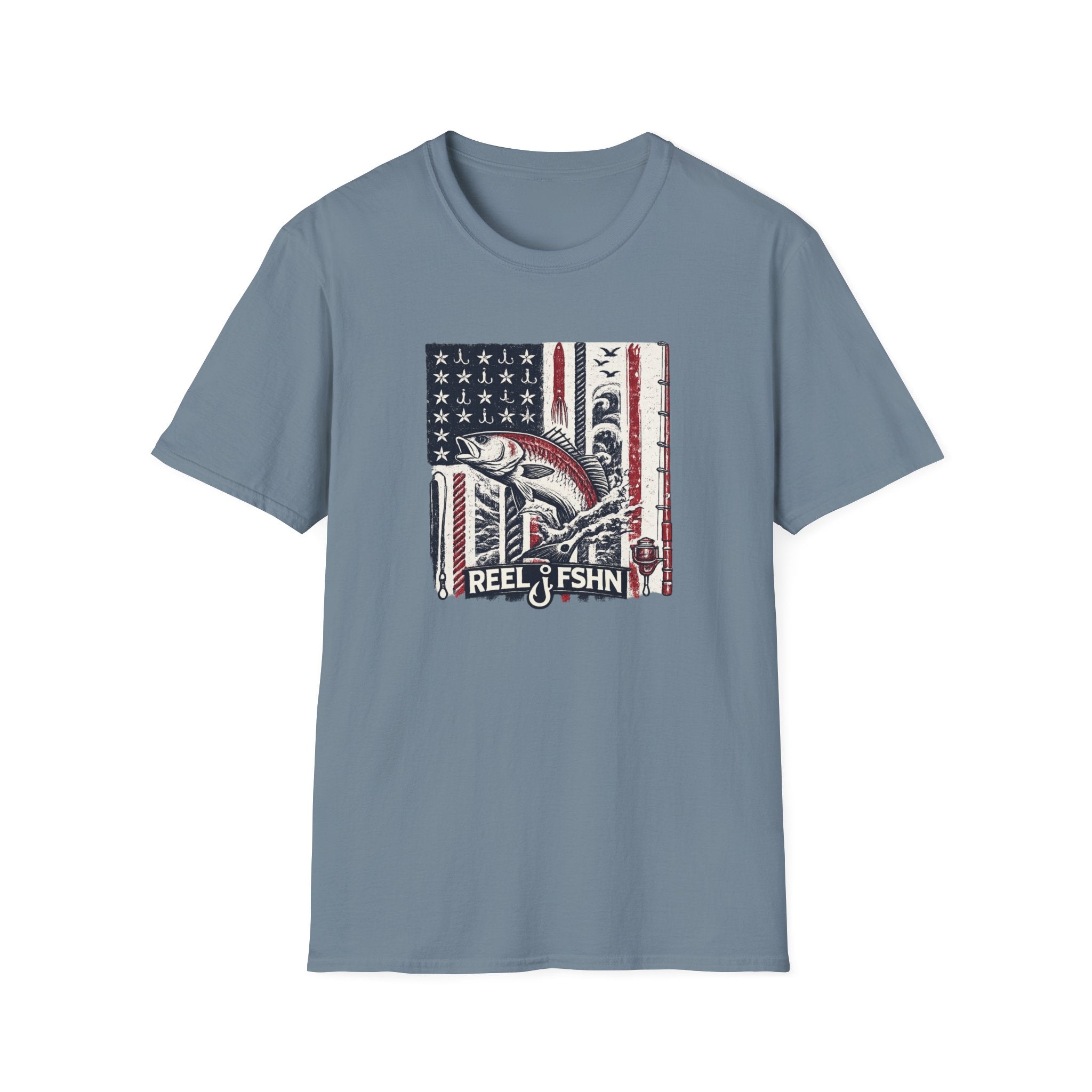 American flag with Tuna T-Shirt