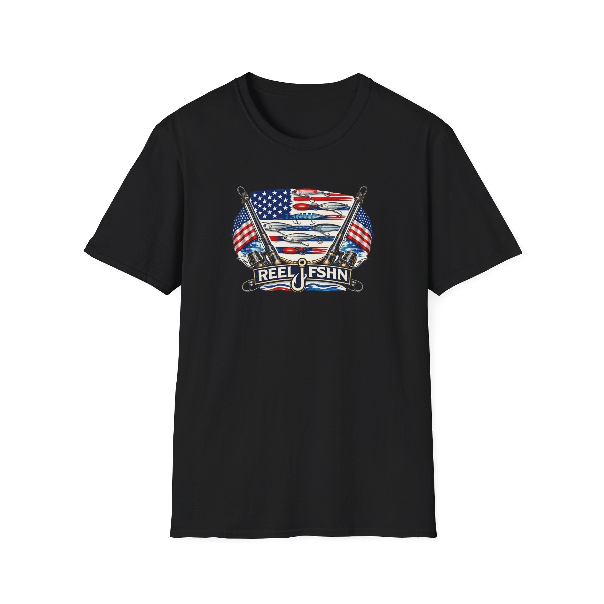 American Flag with Two Rods T-Shirt