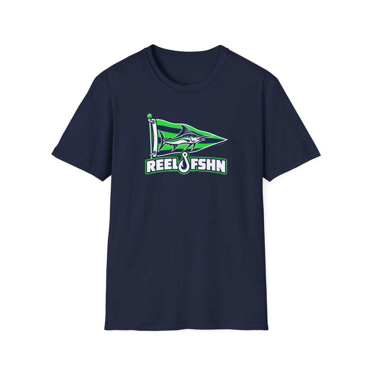 Green Marlin Pennant Flag T-Shirt