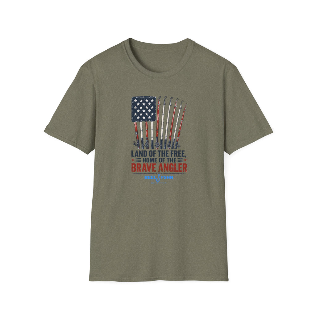 Land Of The Free Home Of The Brave Angler T-Shirt