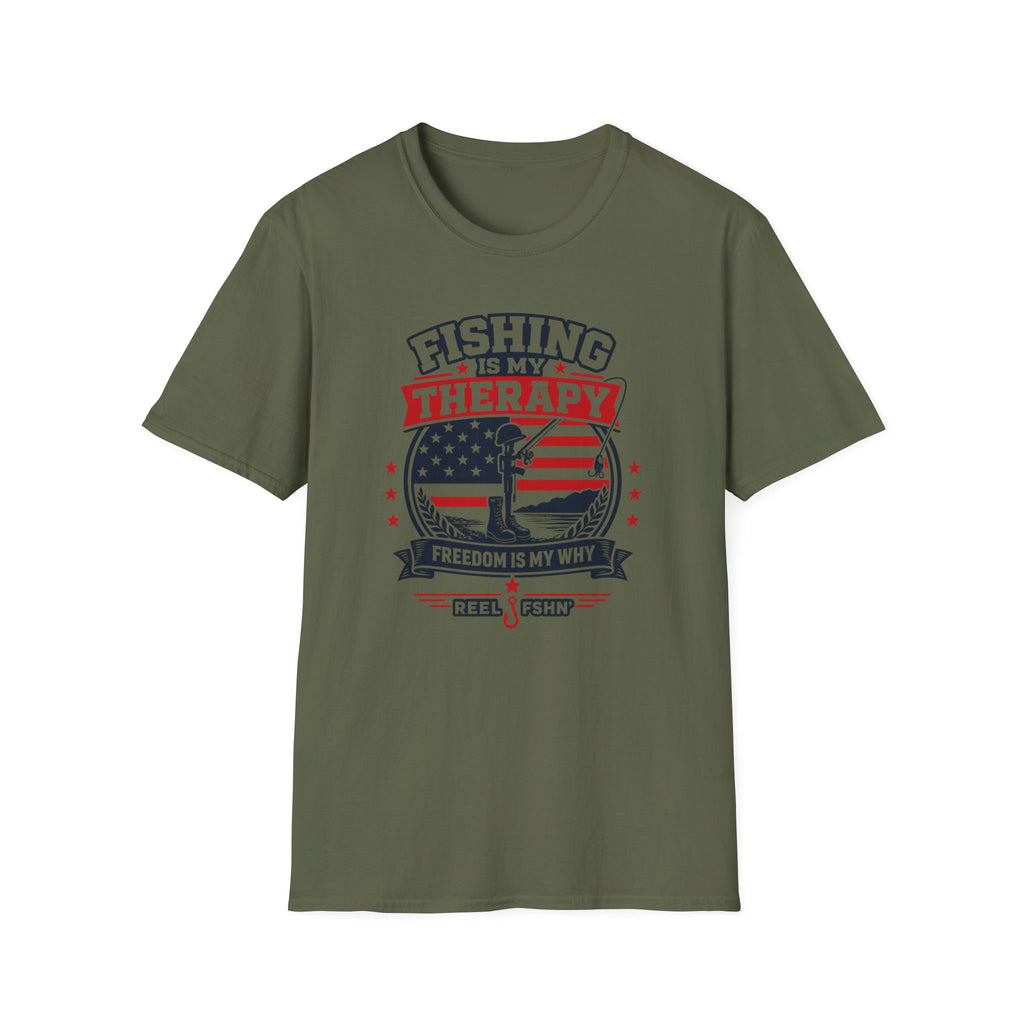 Fishing Is My Therapy Freedom Is My Why T-Shirt