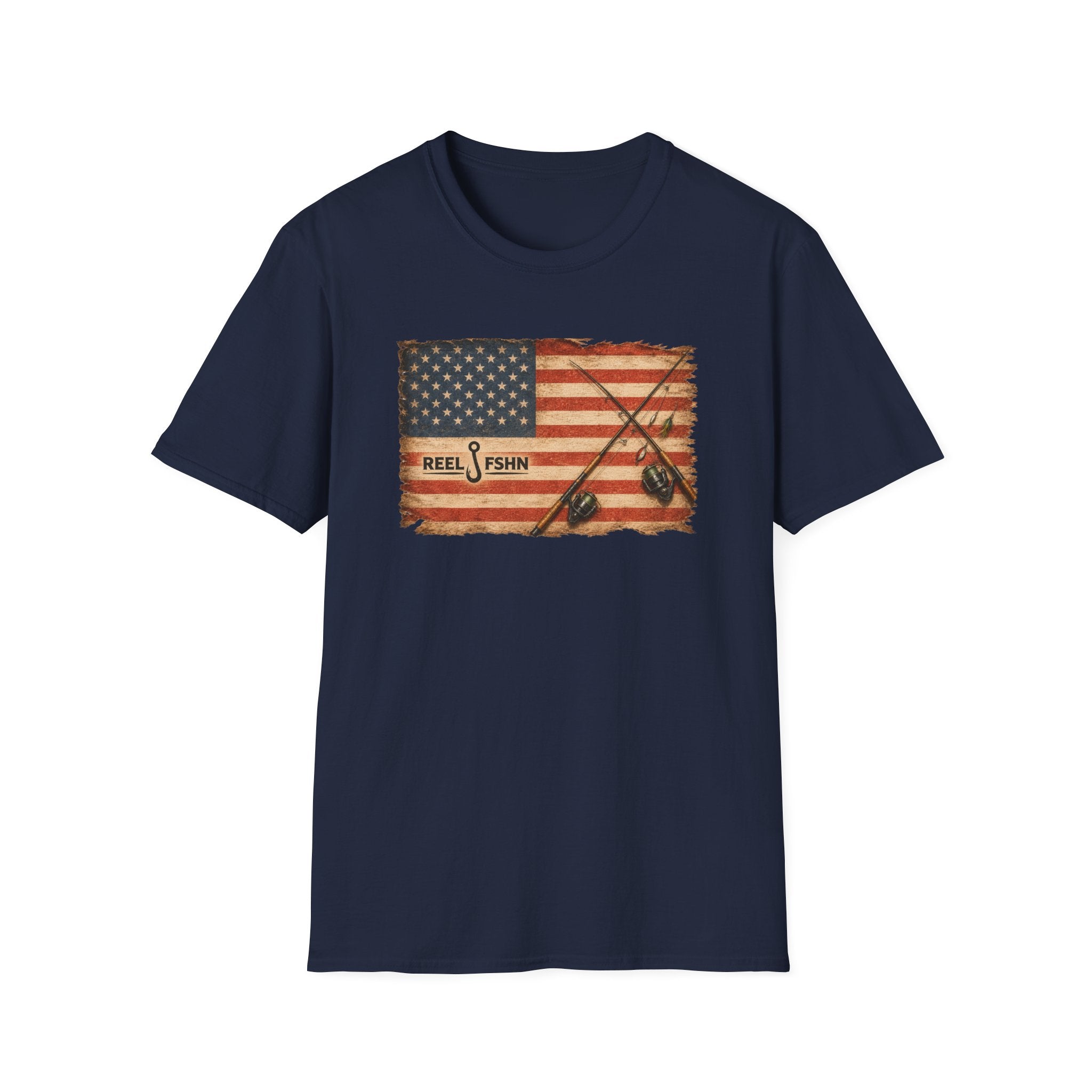 American Flag With Two Rods T-Shirt