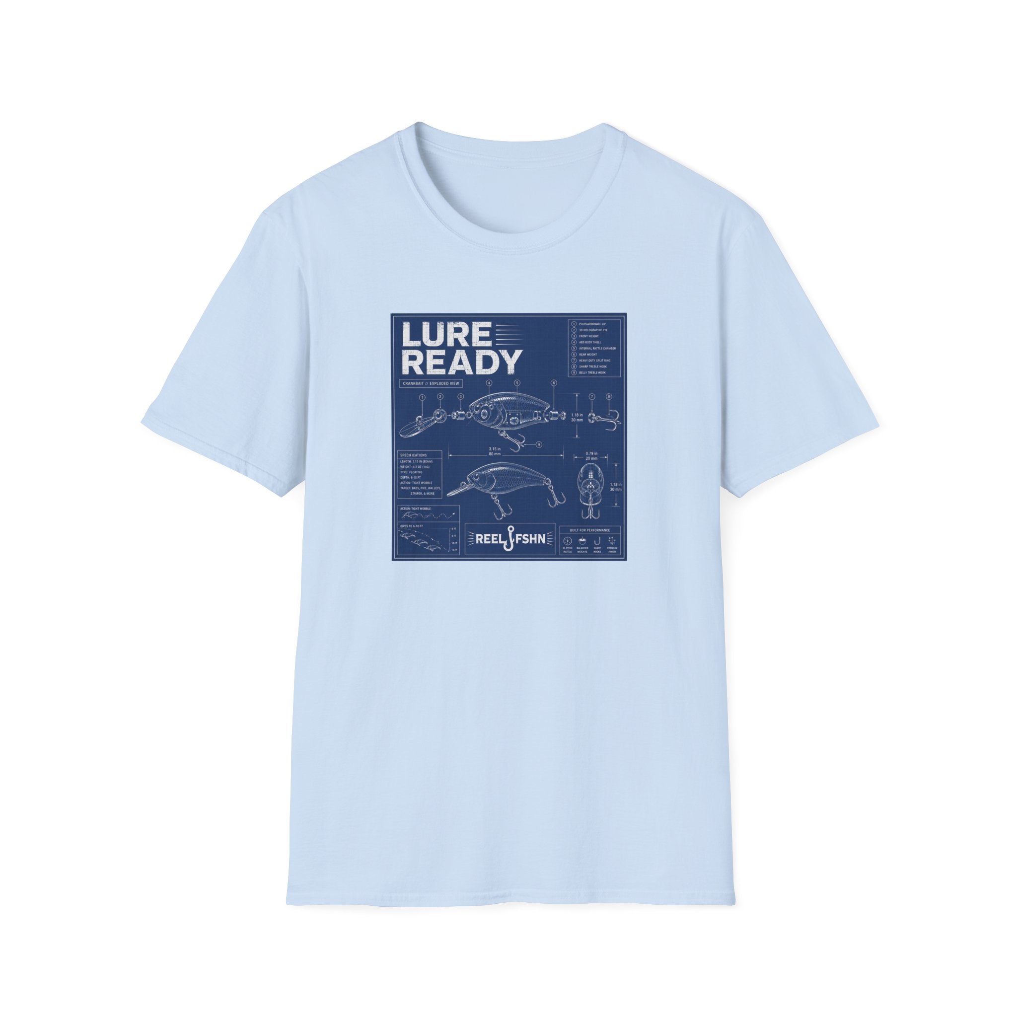 Lure Ready Blue Print  T-Shirt