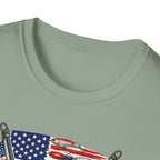 American Flag with Two Rods T-Shirt