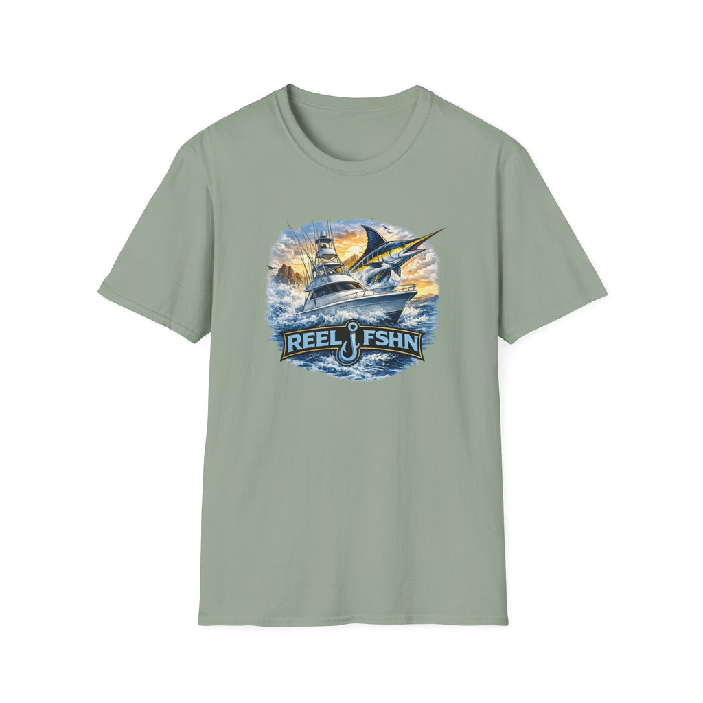 Fishing Boat with Marlin T-Shirt