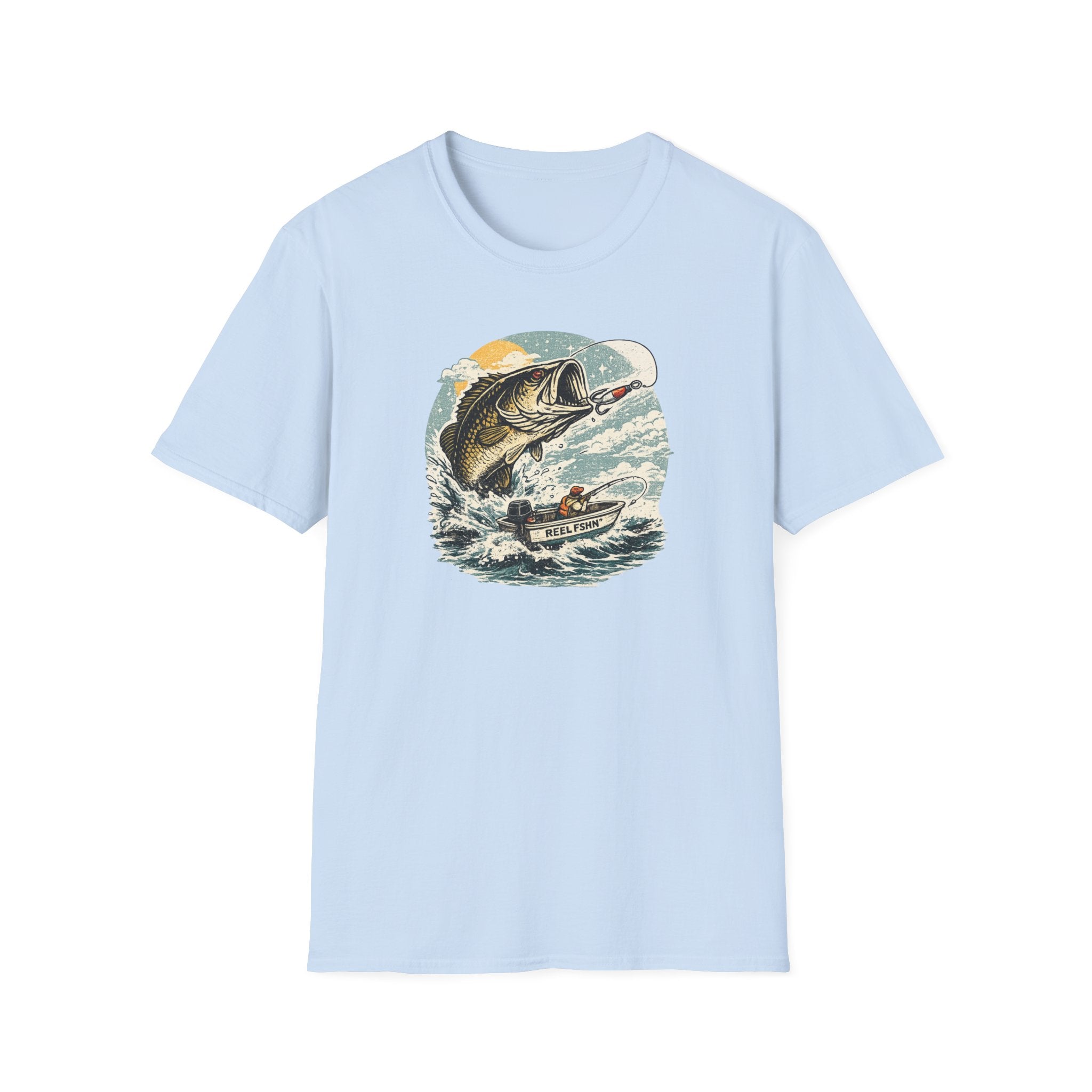 Bass Graphic with Boat T-Shirt