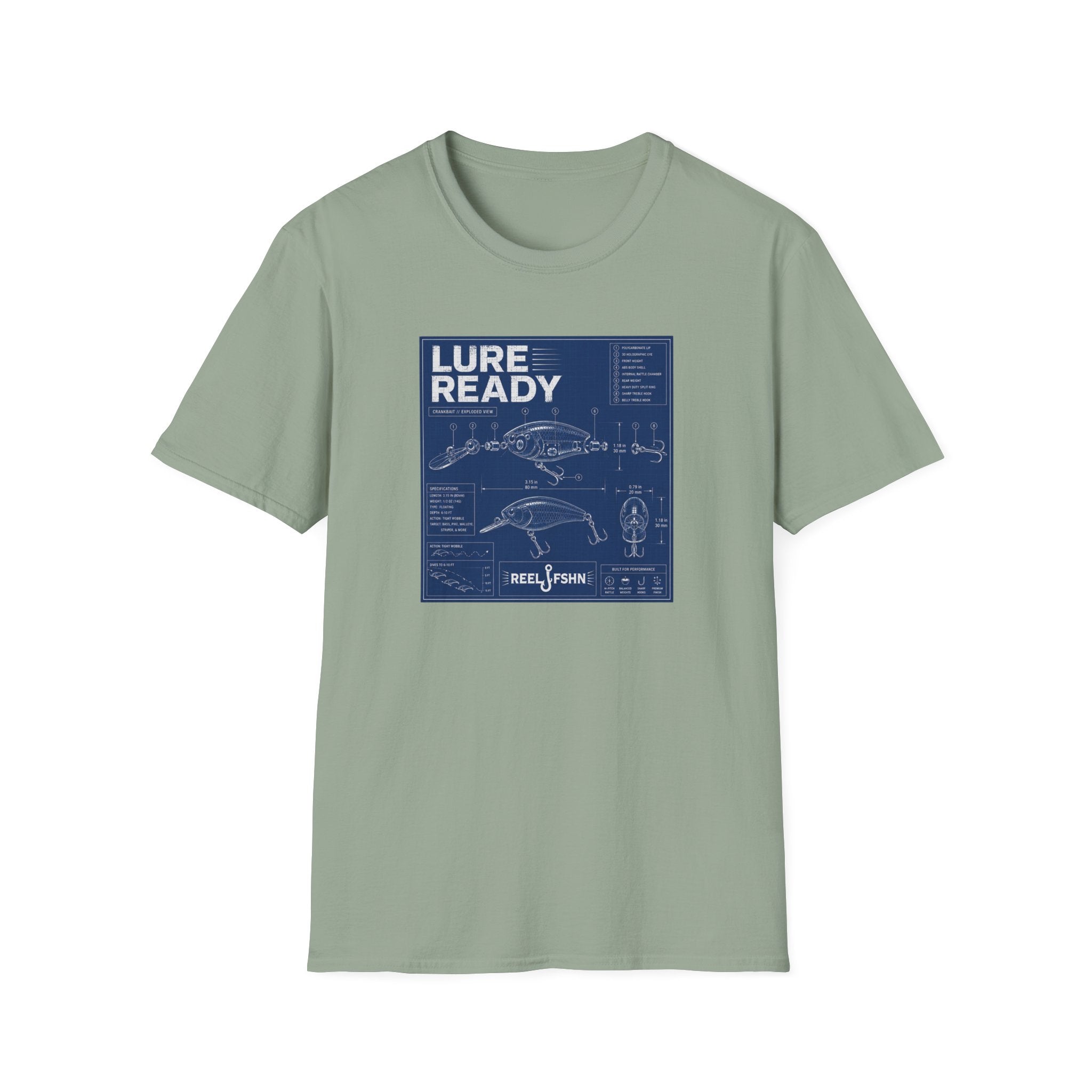 Lure Ready Blue Print  T-Shirt