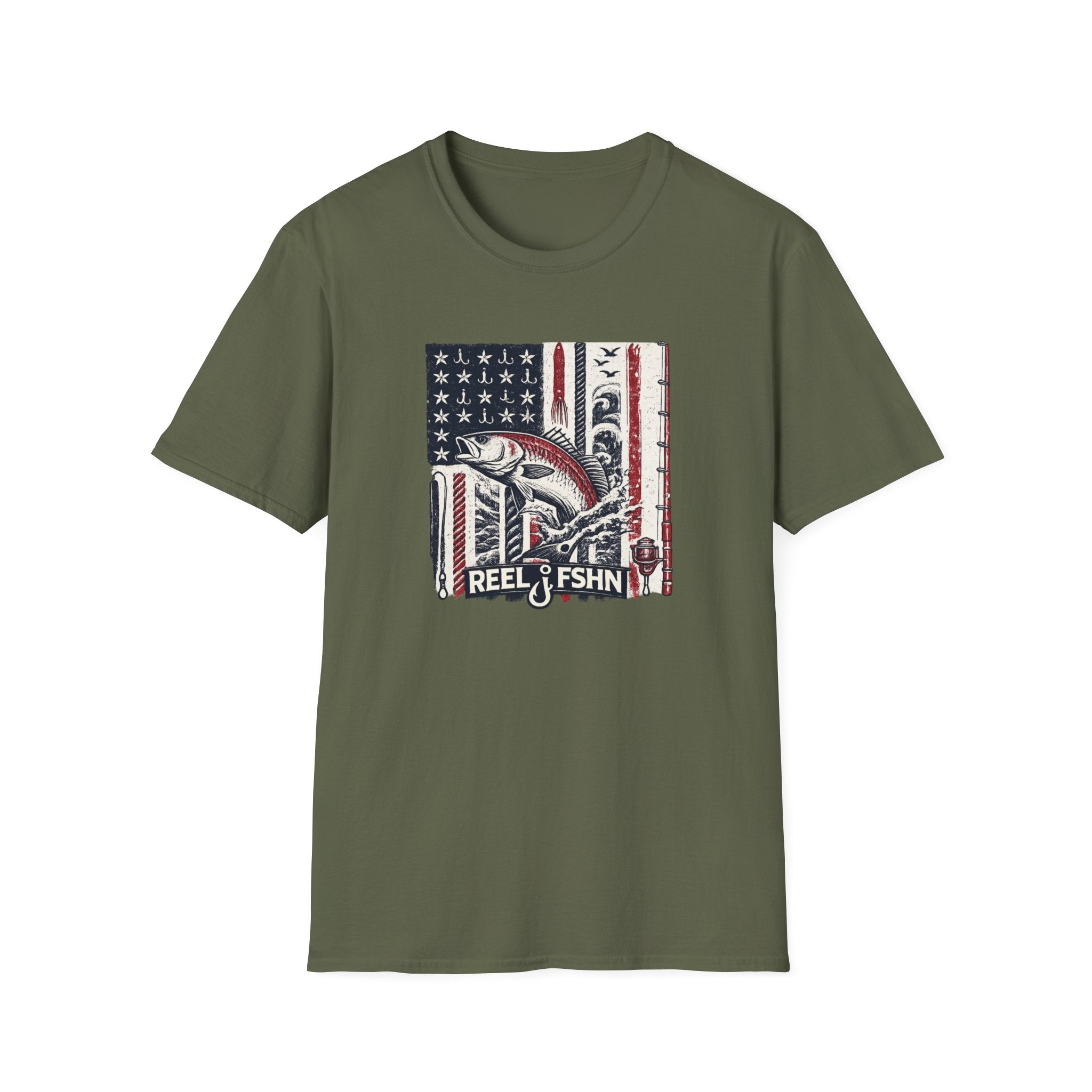 American flag with Tuna T-Shirt