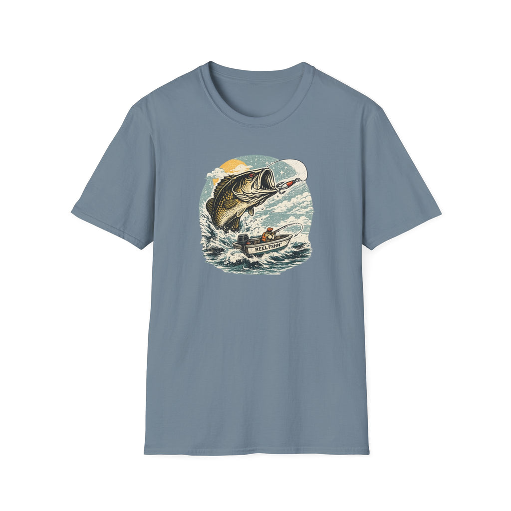 Bass Graphic with Boat T-Shirt