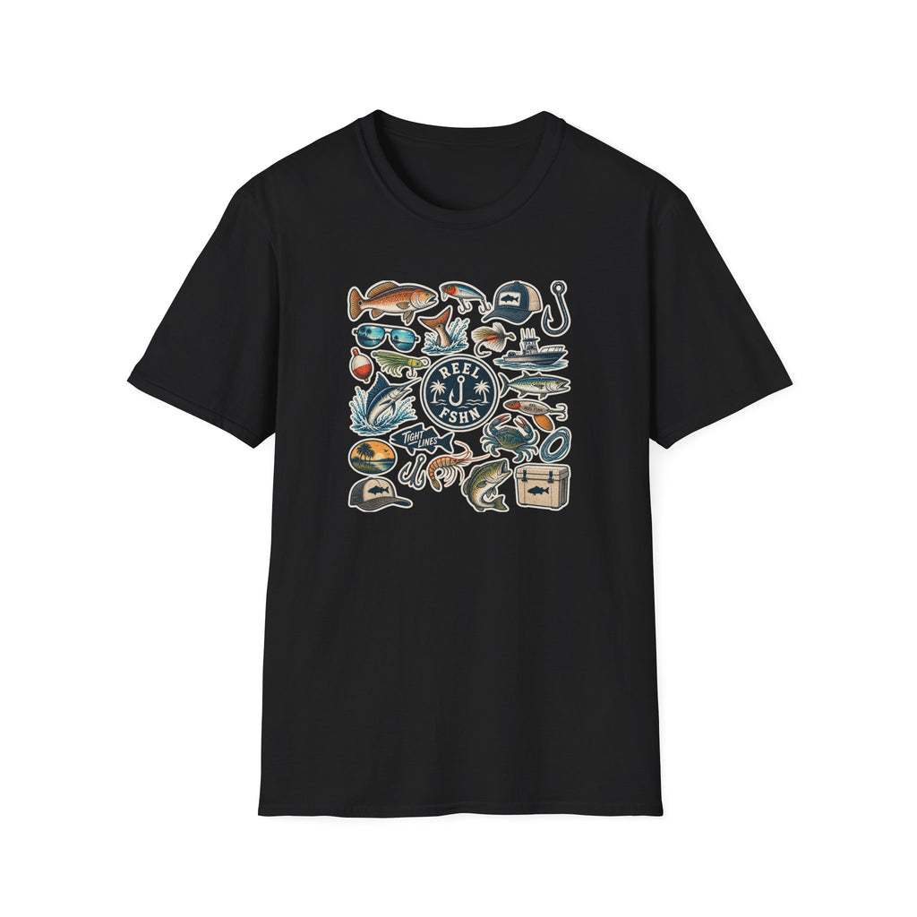 Tackle Box Sticker Sheet T-Shirt