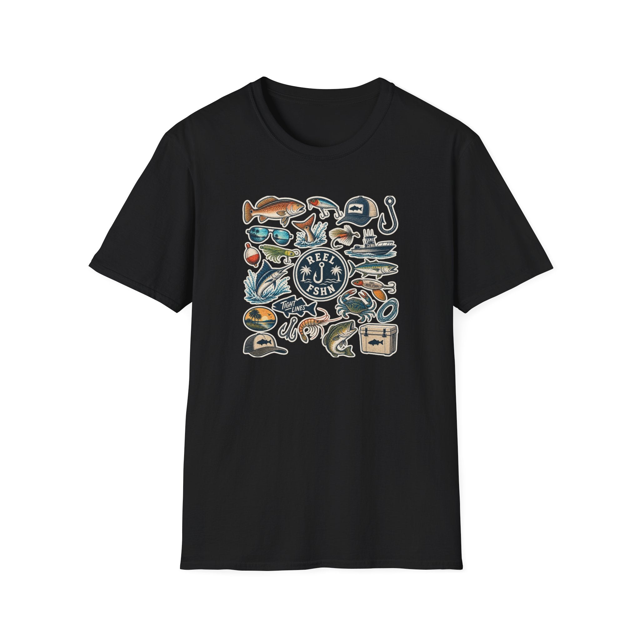 Tackle Box Sticker Sheet T-Shirt
