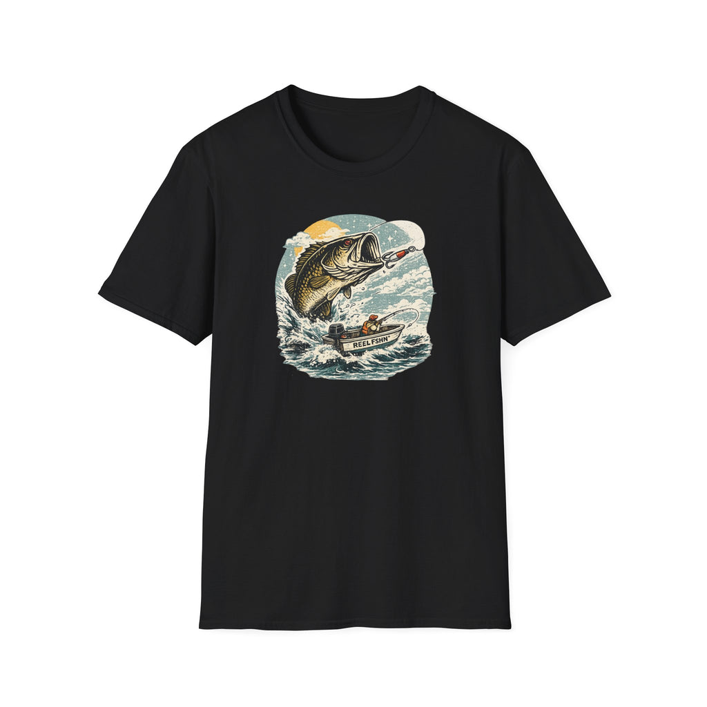 Bass Graphic with Boat T-Shirt