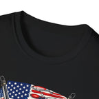 American Flag with Two Rods T-Shirt