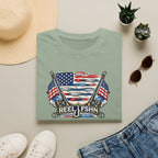 American Flag with Two Rods T-Shirt
