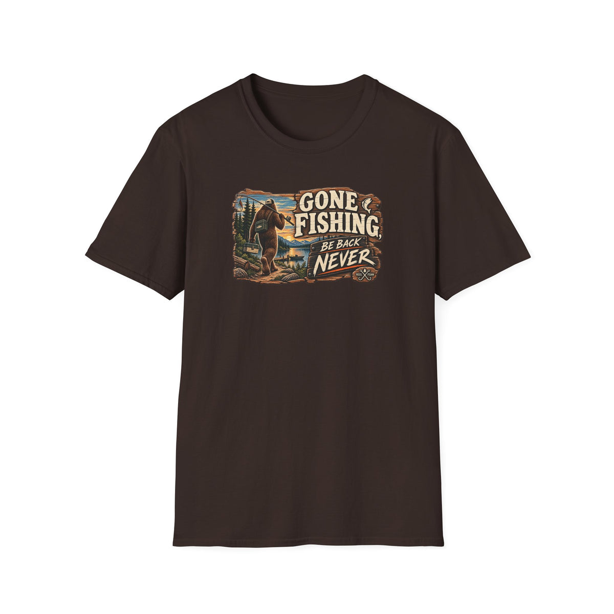 Gone Fishing. Be Back Never. T-Shirt